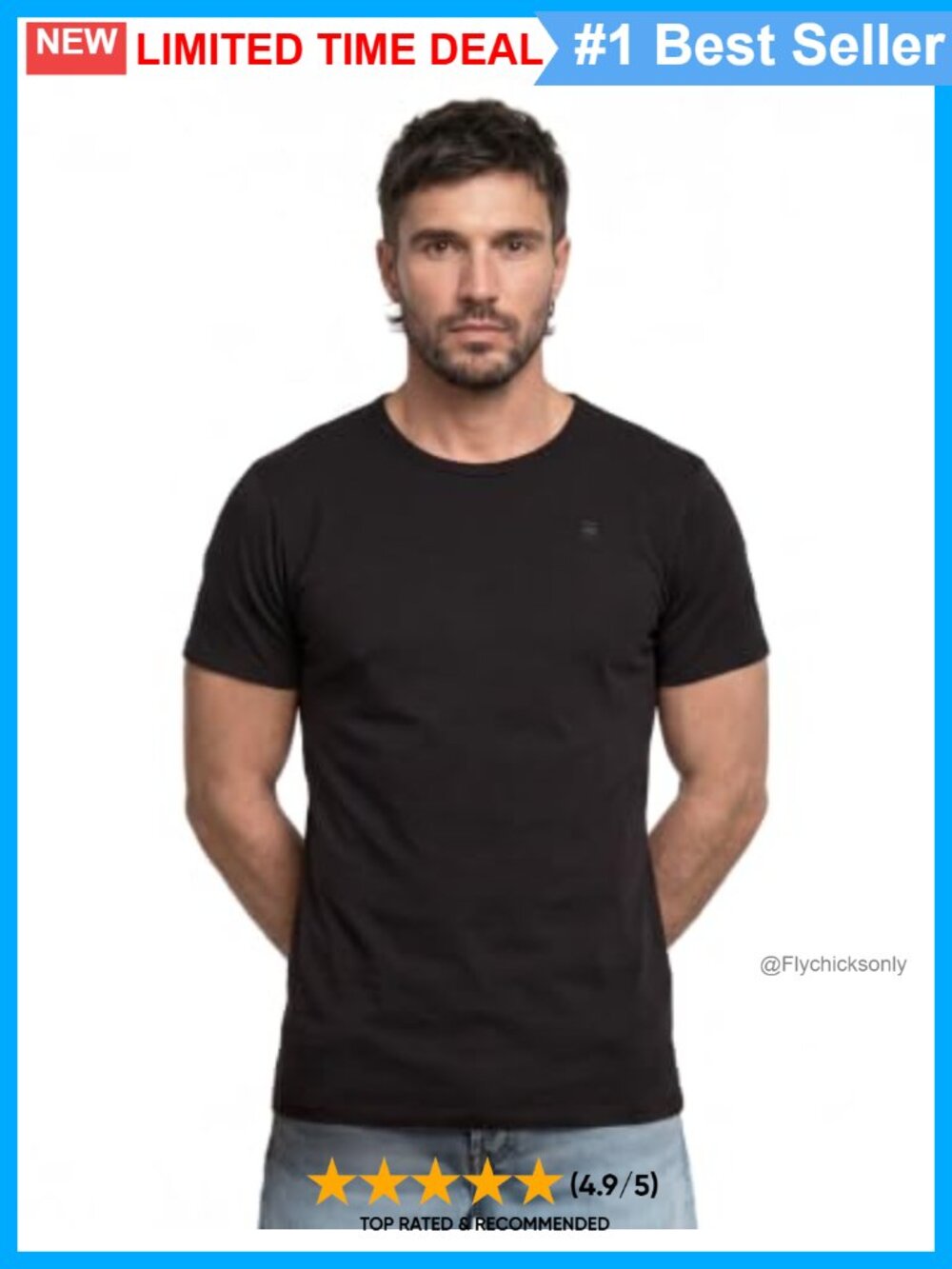 Men's Crew Neck Short Sleeve T-Shirt 2-Pack Cotton Stretch